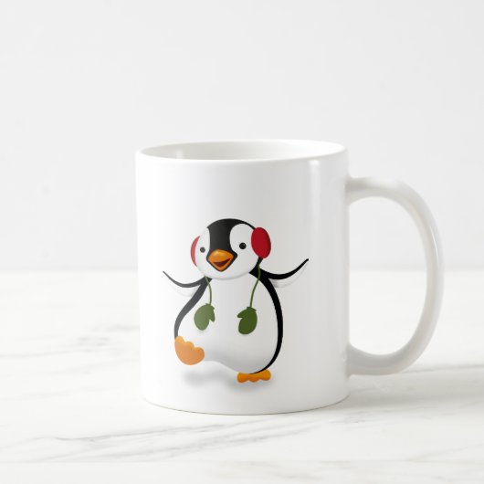 Cute Funny Winter Penguin Koffiemok (Rechts)