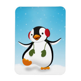 Cute Funny Winter Penguin Magneet