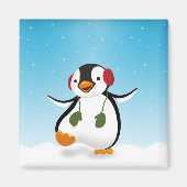 Cute Funny Winter Penguin Magneet (Voorkant)
