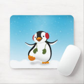 Cute Funny Winter Penguin Muismat (Met muis)