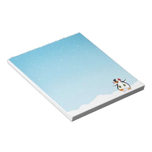 Cute Funny Winter Penguin Notitieblok (Schuin)