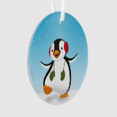 Cute Funny Winter Penguin Ornament (voorkant)