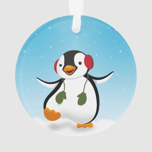Cute Funny Winter Penguin Ornament (achterkant)
