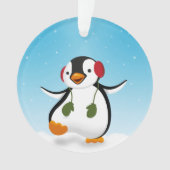 Cute Funny Winter Penguin Ornament (voorkant)