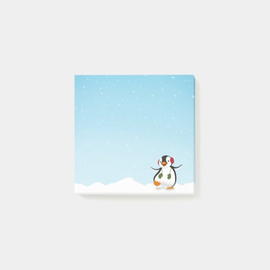 Cute Funny Winter Penguin Post-it® Notes (Voorkant)