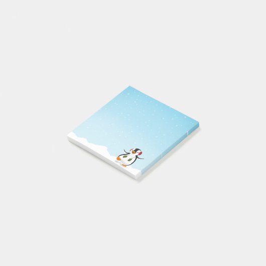 Cute Funny Winter Penguin Post-it® Notes (Schuin)