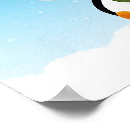 Cute Funny Winter Penguin Poster (Hoek)