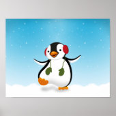 Cute Funny Winter Penguin Poster (Voorkant)