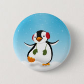 Cute Funny Winter Penguin Ronde Button 5,7 Cm (Voorkant)