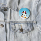 Cute Funny Winter Penguin Ronde Button 5,7 Cm (In situ)