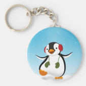 Cute Funny Winter Penguin Sleutelhanger (Voorkant)