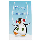 Cute Funny Winter Penguin Small Gift Bag Klein Cadeauzakje (Achterkant)