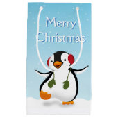 Cute Funny Winter Penguin Small Gift Bag Klein Cadeauzakje (Voorkant)