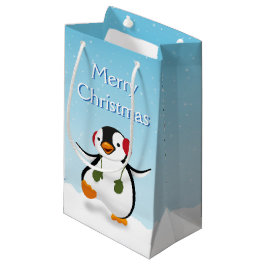 Cute Funny Winter Penguin Small Gift Bag Klein Cadeauzakje