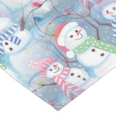 Cute Funny Winter Season Snowmen Waterverf Art Lange Tafelloper (Hoek)