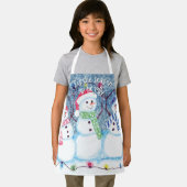 Cute Funny Winter Season Snowmen Waterverf Art Schort (Insitu)