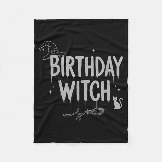 Cute Funny Witch Witchy Birthday Witches Happy Wom Fleece Deken (Voorkant)