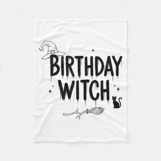 Cute Funny Witch Witchy Birthday Witches Happy Wom Fleece Deken (Voorkant)