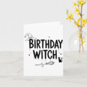 Cute Funny Witch Witchy Birthday Witches Happy Wom Kaart (Gele Bloem)