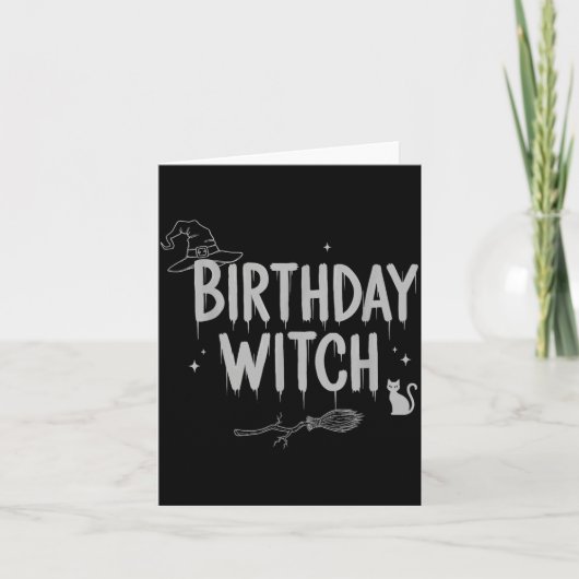 Cute Funny Witch Witchy Birthday Witches Happy Wom Kaart (Voorkant)