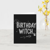 Cute Funny Witch Witchy Birthday Witches Happy Wom Kaart (Gele Bloem)