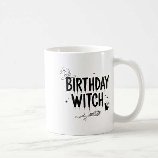 Cute Funny Witch Witchy Birthday Witches Happy Wom Koffiemok (Rechts)