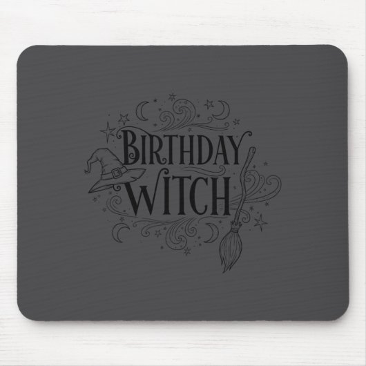 Cute Funny Witch Witchy Birthday Witches Happy Wom Muismat (Voorkant)