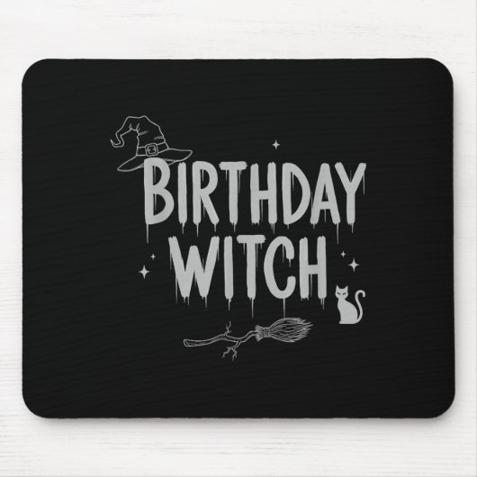 Cute Funny Witch Witchy Birthday Witches Happy Wom Muismat (Voorkant)