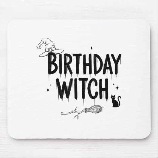 Cute Funny Witch Witchy Birthday Witches Happy Wom Muismat (Voorkant)