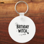 Cute Funny Witch Witchy Birthday Witches Happy Wom Sleutelhanger (Voorkant)