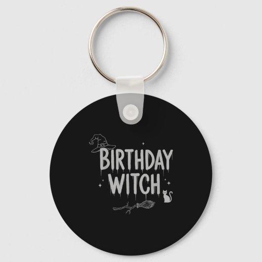 Cute Funny Witch Witchy Birthday Witches Happy Wom Sleutelhanger (Voorkant)