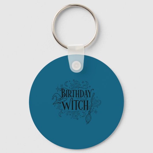 Cute Funny Witch Witchy Birthday Witches Happy Wom Sleutelhanger (Voorkant)