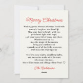 Cute Funny Xmas Birds Minimalist Merry Christmas Feestdagenkaart (Achterkant)