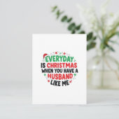 Cute Funny Xmas Card Wife Gift From Husband Feestdagenkaart (Staand voorkant)