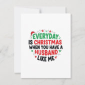 Cute Funny Xmas Card Wife Gift From Husband Feestdagenkaart (Voorkant)