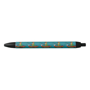 Cute Funny Zee Otter Vissen Art Zwarte Inkt Pen
