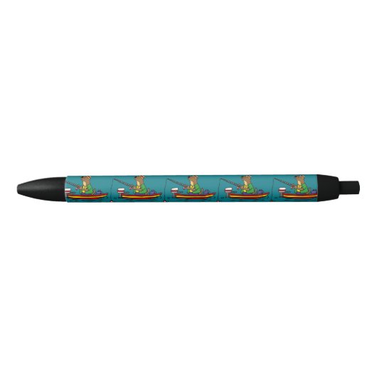 Cute Funny Zee Otter Vissen Art Zwarte Inkt Pen (Voorkant)