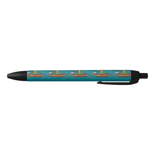 Cute Funny Zee Otter Vissen Art Zwarte Inkt Pen (Bodem)