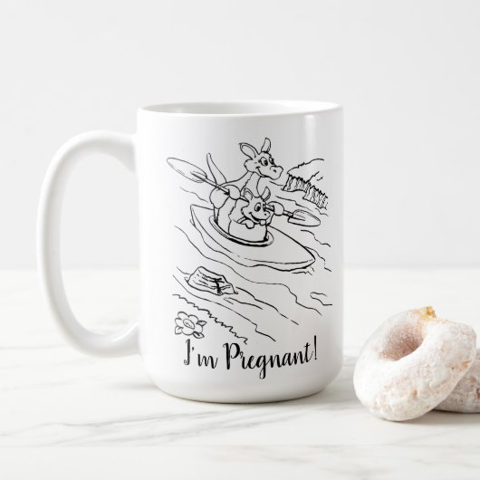 Cute Funny Zwangerschap Aankondiging oom Koffiemok (Met donut)