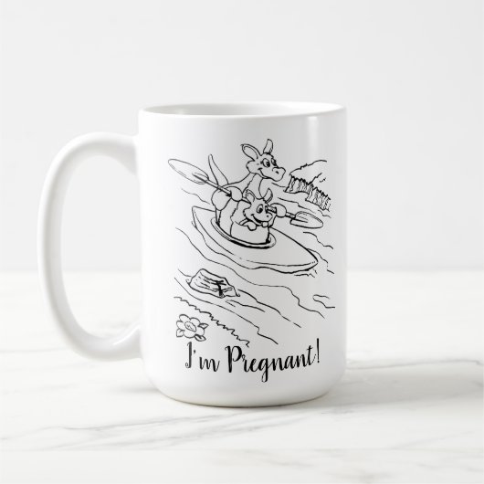 Cute Funny Zwangerschap Aankondiging oom Koffiemok (Links)