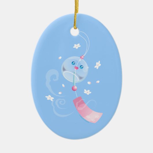 Cute Furin Wind Chime Keramisch Ornament (Voorkant)