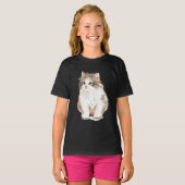 Cute Furry Cat T-shirt (Voorkant volledig)