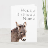 Cute Furry Donkey Deco Birthday Card Kaart (Voorkant)