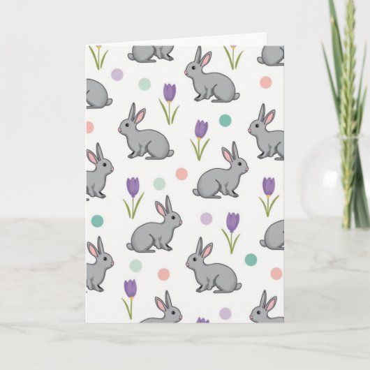 Cute Furry Friends Pattern Card Kaart (Voorkant)