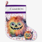 Cute Furry Monster Grote Kerstsok (Voorkant)