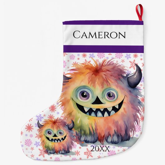 Cute Furry Monster Grote Kerstsok (Achterkant)