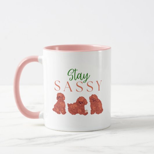Cute furry puppy mug, Stay Sassy Mok (Links)