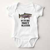 Cute Future Rainbow Trout Slayer Vist Baby Romper (Voorkant)