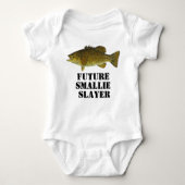 Cute Future Smallmouth Bass Slayer Vist Romper (Voorkant)
