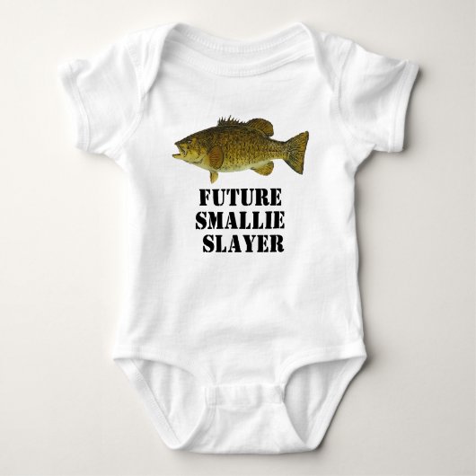 Cute Future Smallmouth Bass Slayer Vist Romper (Voorkant)